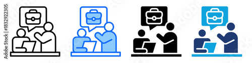 Career Coaching Icon Set Multi Style Vector Illustration