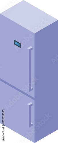 Closed double door refrigerator preserving groceries, ensuring food safety, and enhancing modern kitchen interiors