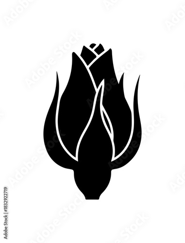 Elegant black rosebud symbol of love and beauty