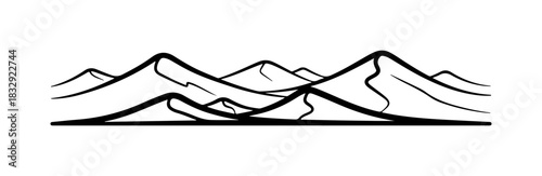Stunning mountain range peaks in minimalist style