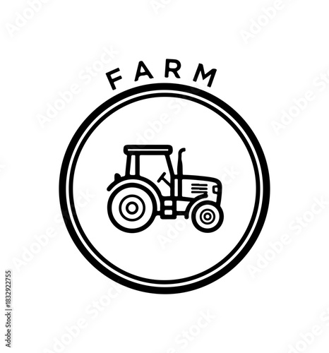 Farm fresh tractor icon for agriculture business logo