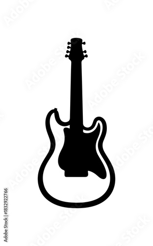 Sleek electric guitar illustration for music lovers