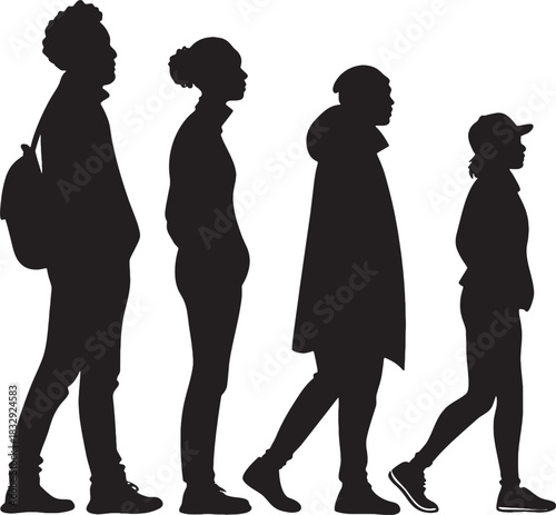 vector silhouettes of people