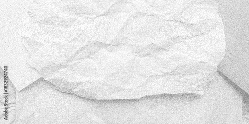 Textured black background with gritty dust, dotted noise and soft folds of crumpled grid paper. Retro grunge overlay with a torn notebook page.