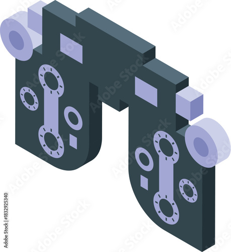 Phoropter helping ophthalmologists providing eye examination for checking visual acuity and determining eyeglass prescription
