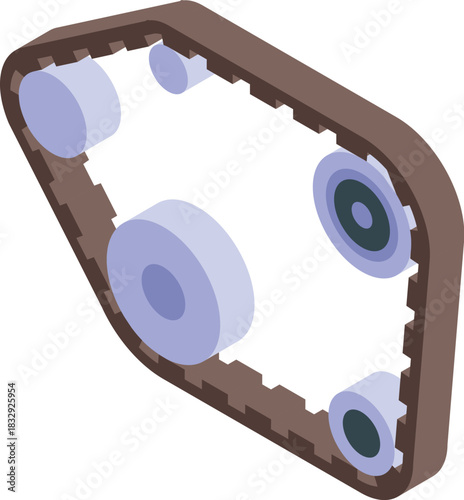 Timing belt ensuring synchronized rotation of engine components, vital for optimal performance