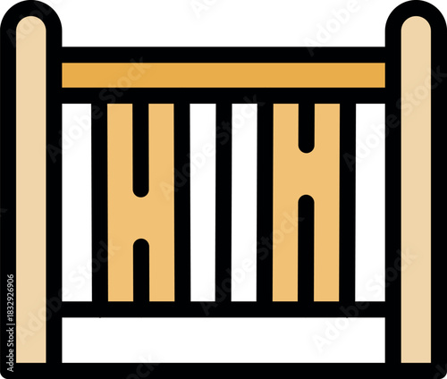 Simple wooden baby crib with vertical bars ensuring safe and comfortable sleep for infants