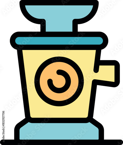 Meat grinder processing food, preparing ingredients for delicious and healthy meals