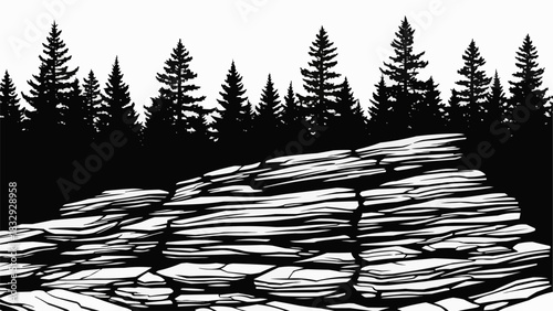 Layered rock formation with detailed texture and rugged appearance in nature.