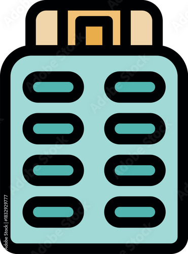 Blister pack of pills isolated on white background, representing medication, healthcare, and pharmaceutical industry