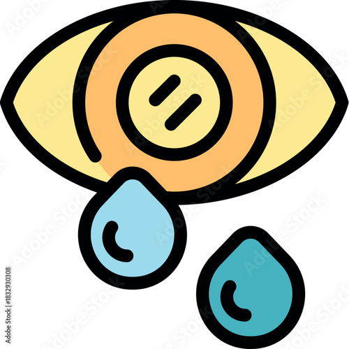 Simple yet expressive icon of an eye shedding tears, symbolizing sadness, grief, or pain