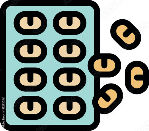 Medicine capsules emerging from a blister pack, symbolizing healthcare, pharmaceuticals, and medication dispensing