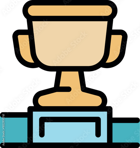 Champion golden trophy celebrating winning and achieving first place in a competition