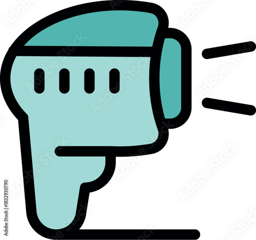 Handheld barcode scanner emitting light beams, simplifying product identification and inventory management
