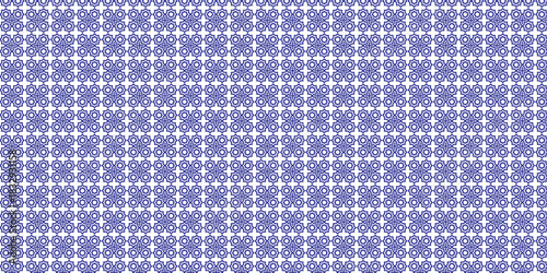 A geometric pattern of bright blue cross shapes and dark star-like motifs arranged in a uniform grid, creating a modern and visually striking repeating design.