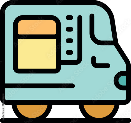 Side view of a delivery van transporting a package, symbolizing efficient shipping and logistics in e commerce and transportation