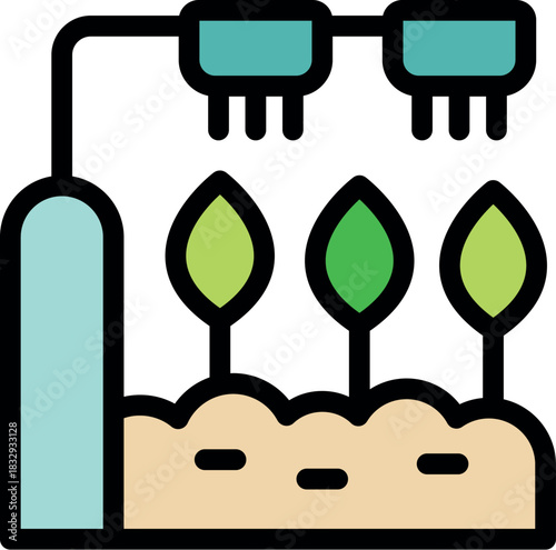 Automated irrigation system nurturing plants in a controlled environment, enhancing efficiency and sustainability in agriculture