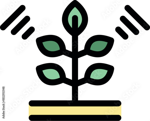 Plant growing under artificial light, symbolizing innovation in agriculture and controlled environment farming