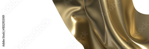 Flying gold cloth isolated ...