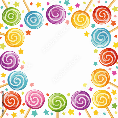 キャンディショップ風ロリポップの楽しいフレーム