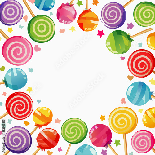 キャンディショップ風ロリポップの楽しいフレーム