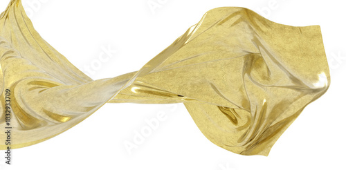 Flying gold cloth isolated ...