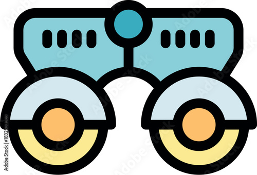 Phoropter measuring vision during an eye examination helping choose corrective lenses