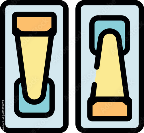 Comparing a new suppository with a partially melted one inside their blister packs, showing different stages of use