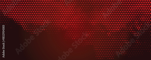 Abstract red steel mesh background with red glowing lines with free space for design. Modern technology innovation concept background. Perforated dark red metal sheet for background image.
