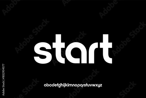 Start text logo design in white on black background.