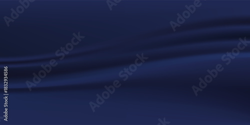 Navy blue silk satin. Silky shiny fabric. Dark luxury background with space for design. Banner. Wide. Long. Panoramic. Template. Empty. Flat lay, top view table. Beautiful.Elegant.Birthday,Christmas.