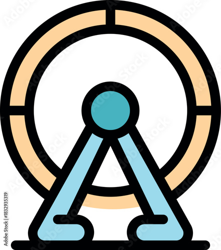 Hamster wheel standing on a support, providing exercise and entertainment for small pets