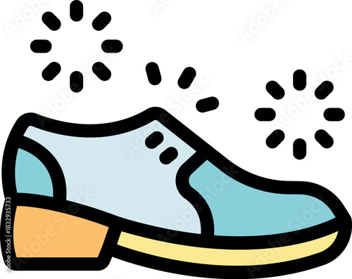 Modern elegant shoe being disinfected, eliminating bacteria and germs, ensuring hygiene and cleanliness