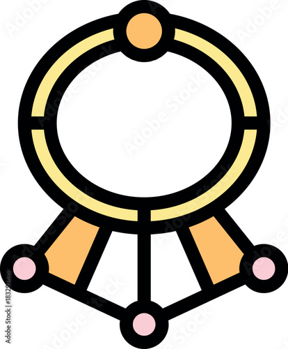 Septum piercing jewelry icon with golden ring and hanging elements, representing body modification and fashion trends