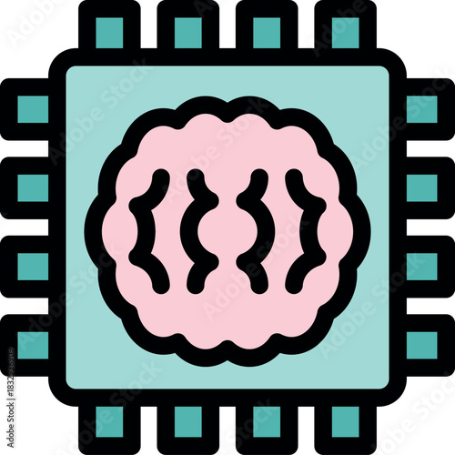 Microchip processing data, symbolizing artificial intelligence and machine learning