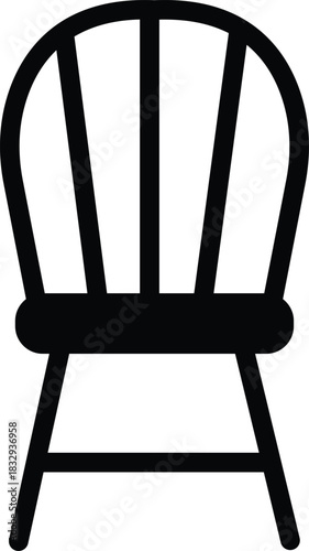 Furniture and chair icon of sofa, armchair, dining chair bar stool lounge seat, director chair table and seating symbols in solid and outline vector isolated on transparent background