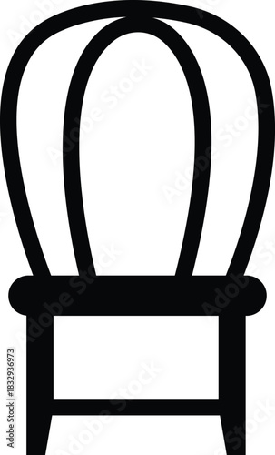 Furniture and chair icon of sofa, armchair, dining chair bar stool lounge seat, director chair table and seating symbols in solid and outline vector isolated on transparent background