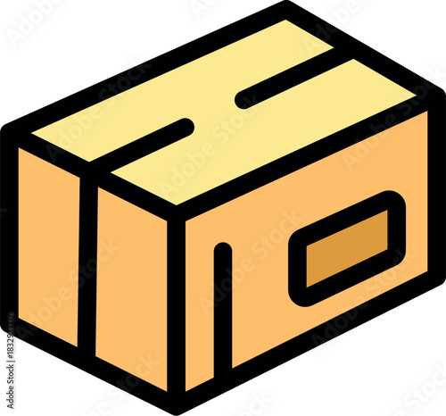 Sealed cardboard box ready for shipping and delivery containing retail products