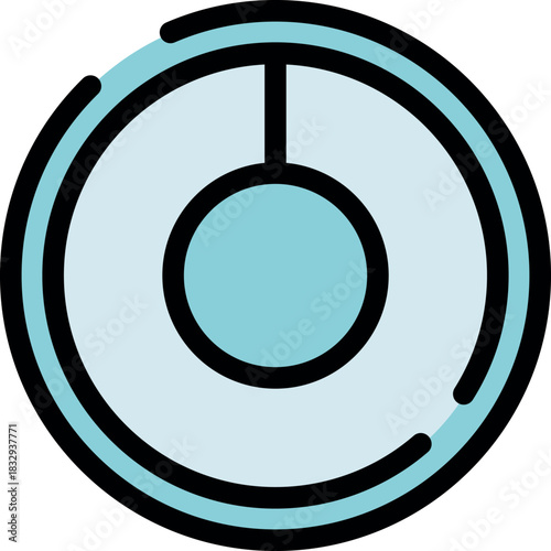 Abstract geometric shape with concentric circles and lines