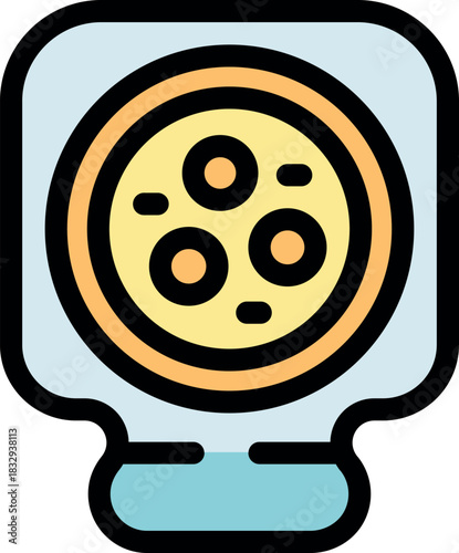 Colorful vector showcasing a stylized vintage camera lens design