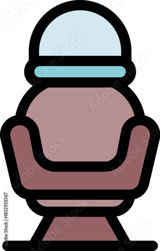 Hair dryer hood warming and protecting hair during beauty salon treatment