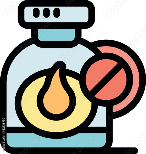 Colorful icon depicting antacid medication for heartburn relief