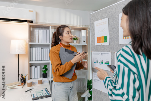 Colleagues working together in a startup meeting, focusing on creative solutions and entrepreneurial strategies that drive innovation, progress, and long term business growth.