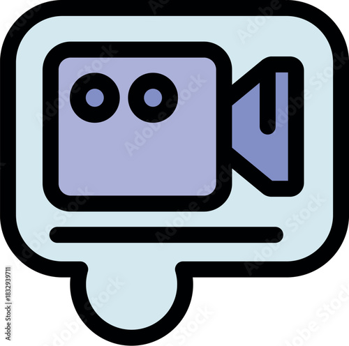Video camera symbol indicating recording, live streaming, or video conferencing, ideal for representing digital content creation and online communication