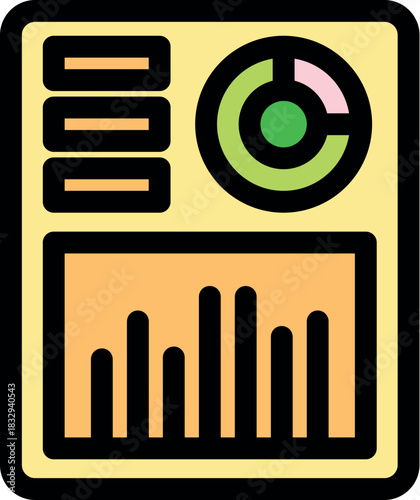 Colorful business dashboard displaying various key performance indicators - kpis - , charts, graphs, and data visualizations for performance monitoring and business analysis