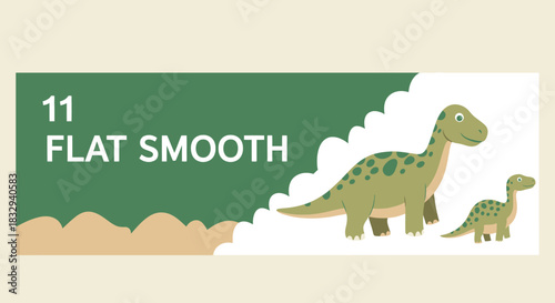 Cute Mother and Baby Brontosaurus Dinosaur Illustration.