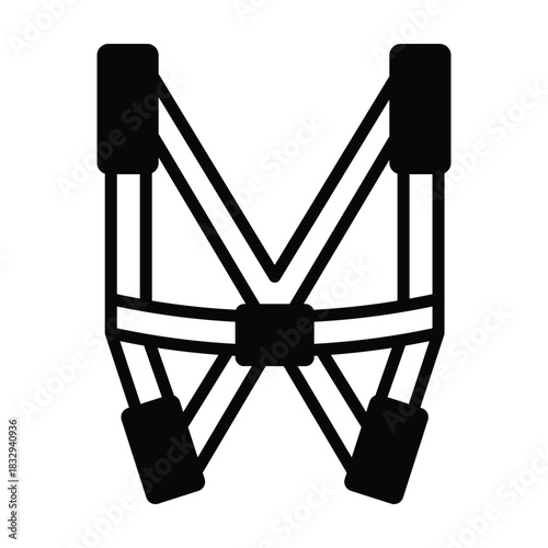 Climbing Harness Vector icon which can easily modify or edit