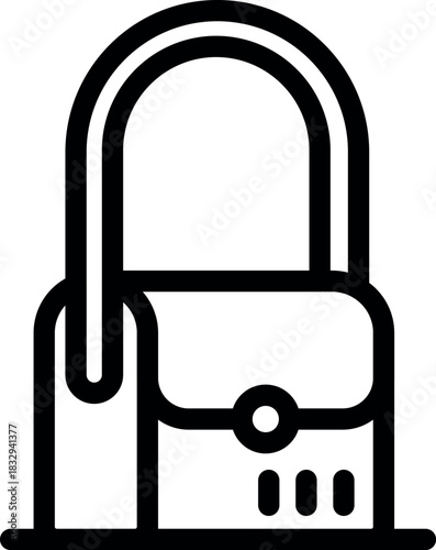 Stylish and elegant woman's fashion bag icon featuring a secure clasp and a sturdy handle