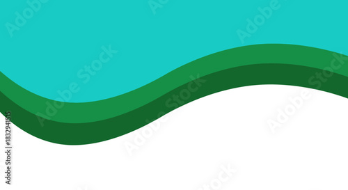 Abstract green waves on a white background design.