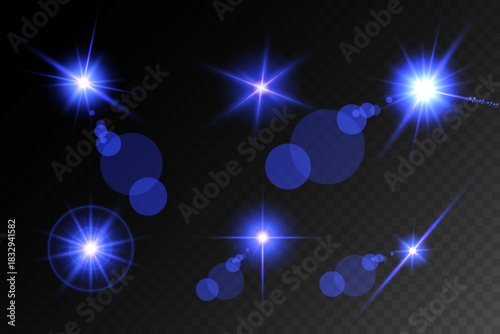 Lens Flare, light glow effect. sun or realistic shining star with backlight effect.
bokeh glitter and sparkles or sparkles on transparent background.
